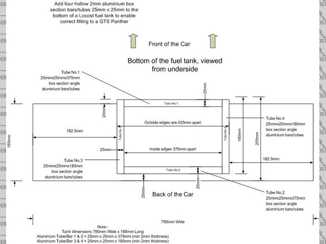 Fuel tank underside plan